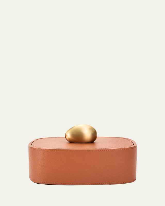 Pebble Square Leather Trinket Box